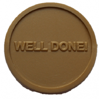 25mm Gold Embossed Well Done! Tokens