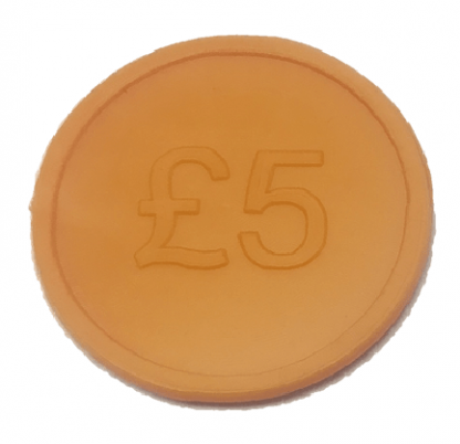 25mm Orange £5 Currency Tokens