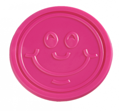 25mm Pink Embossed Smiley Face Tokens