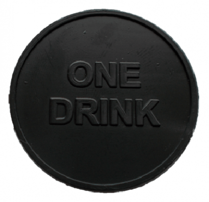 35mm Black Embossed ONE DRINK Tokens
