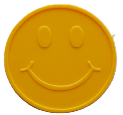 35mm Yellow Embossed Smiley Face Token